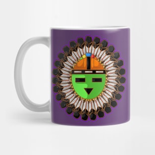 Native american hopi kachina art with rounded feathers Mug